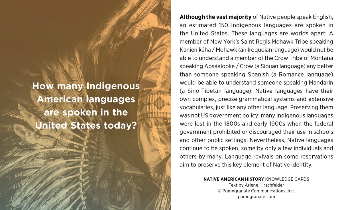 Native American History Knowledge Cards