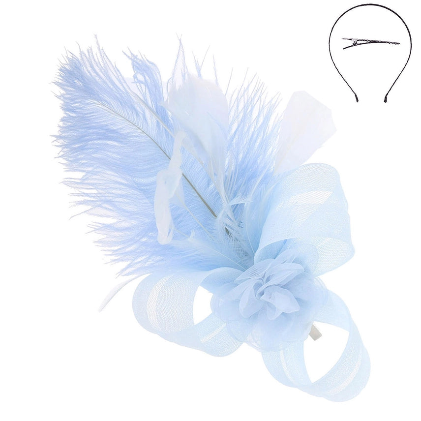 Mesh Flower + Feather Fascinators