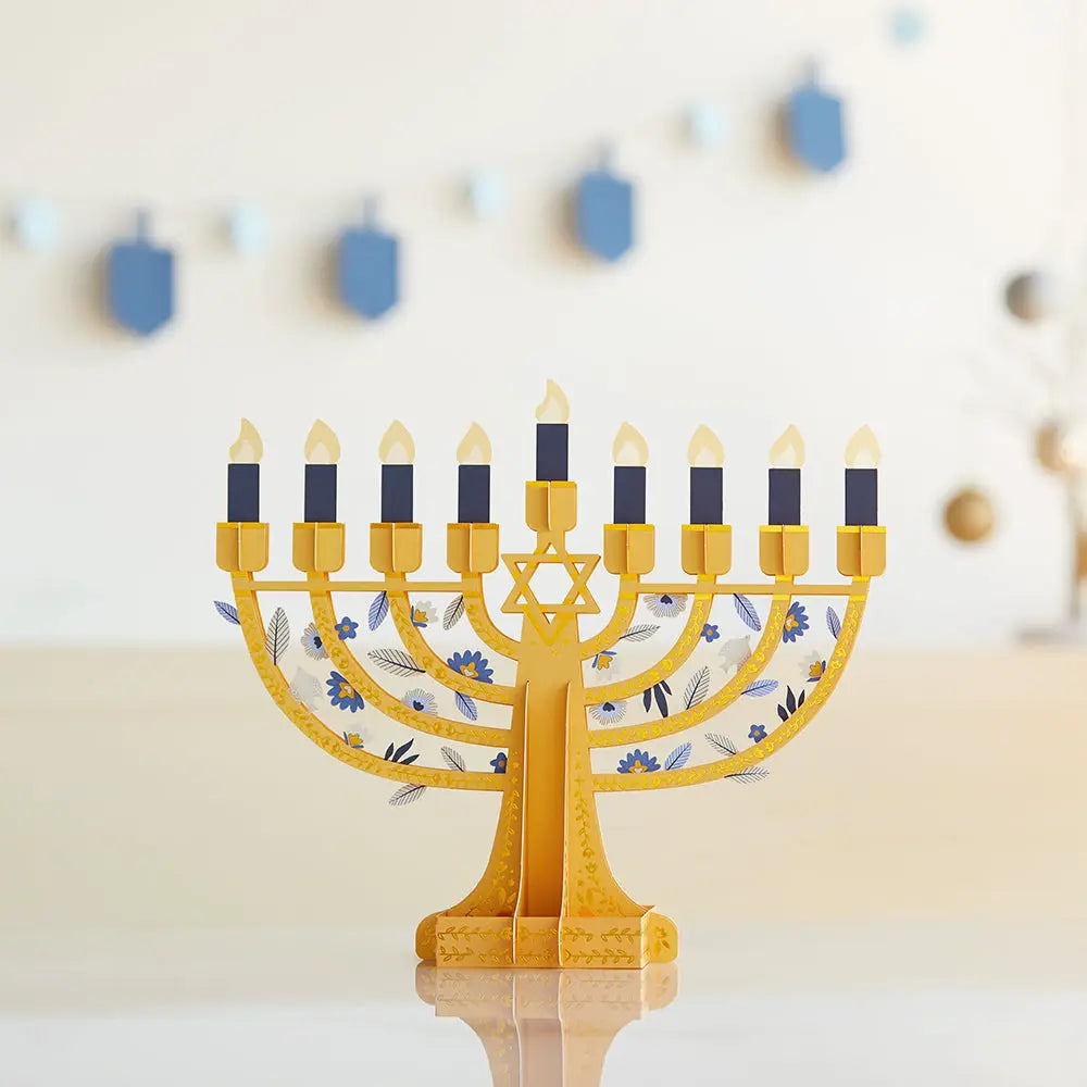 Giant Interactive Menorah Pop-Up Greeting Card