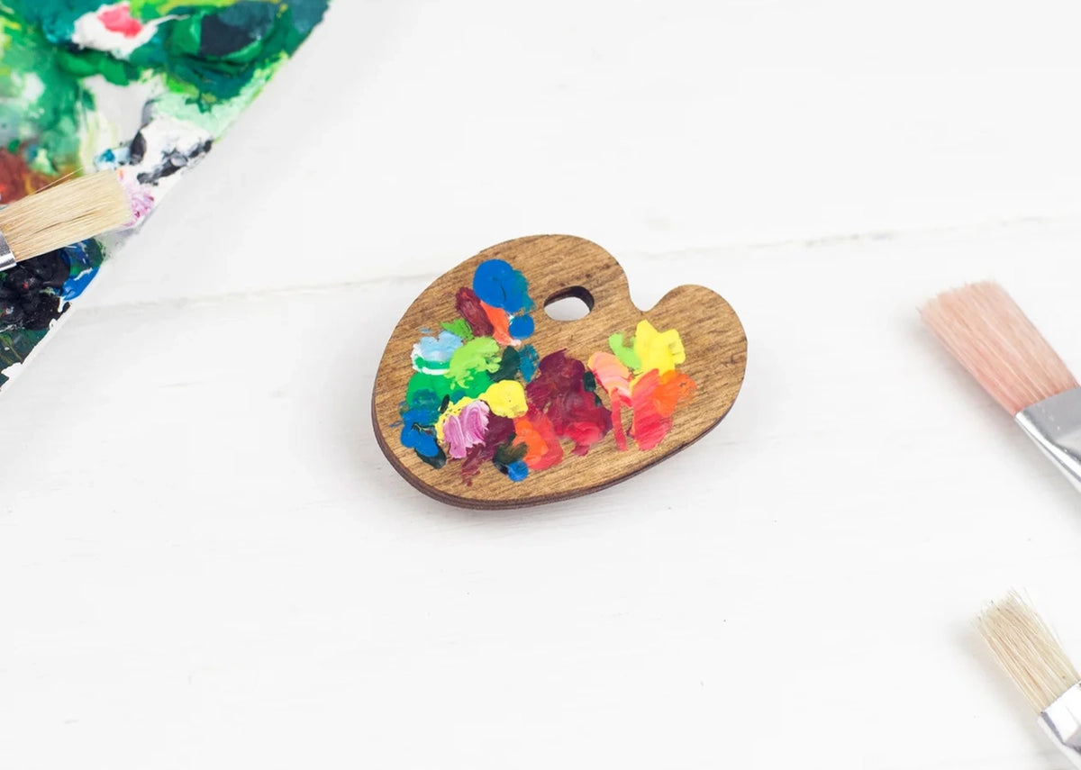 Hand-Painted Palette Brooch