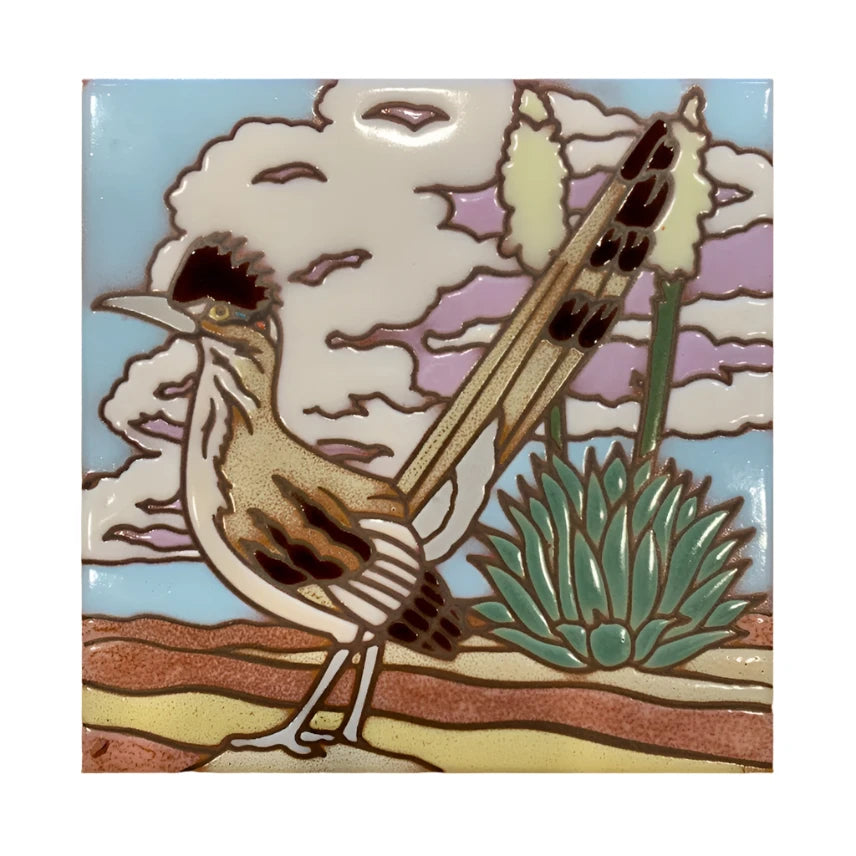 Roadrunner Hand Glazed Tile