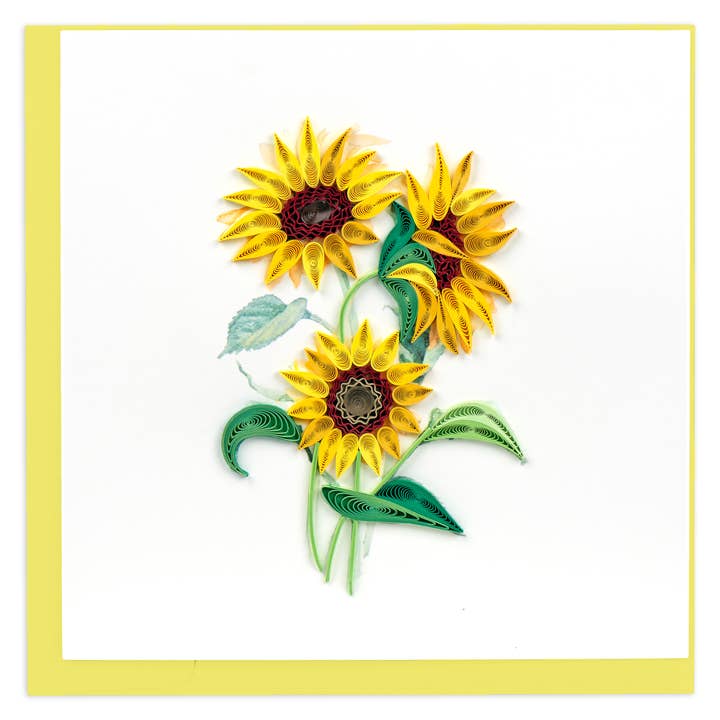 Wild Sunflower Bouquet Quilling Card