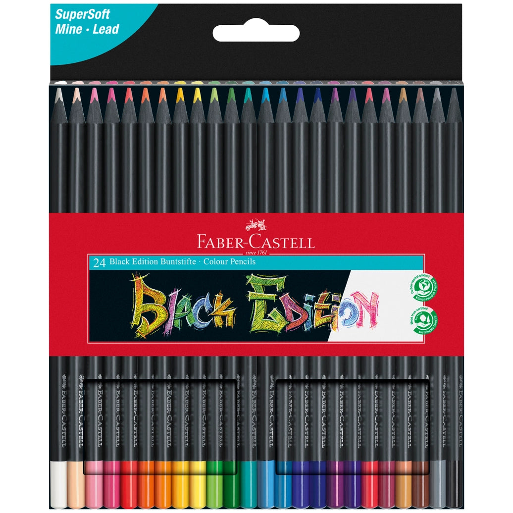 Faber-Castell Black Edition Colored Pencils Box of 24