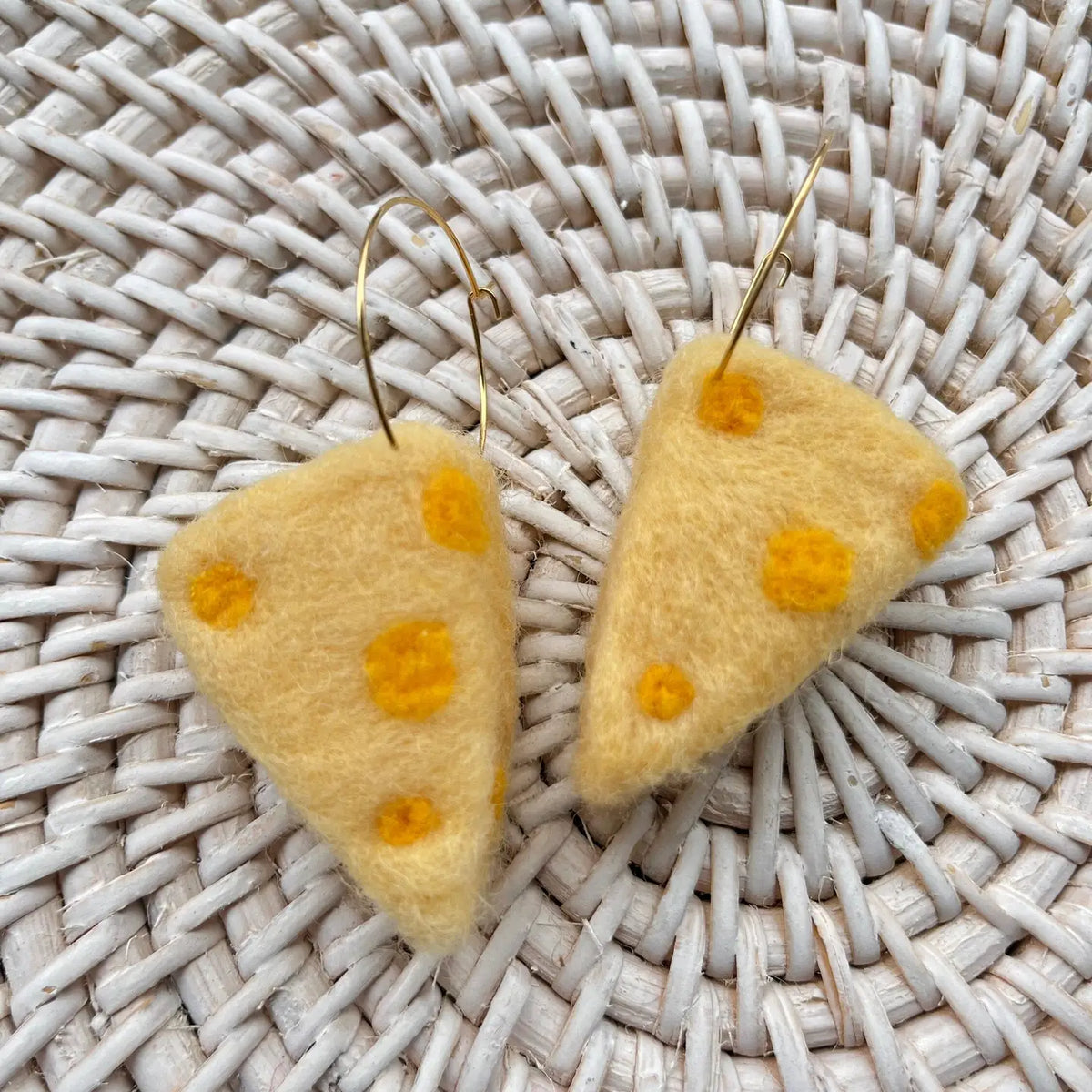 Swiss Cheese Felted Earrings