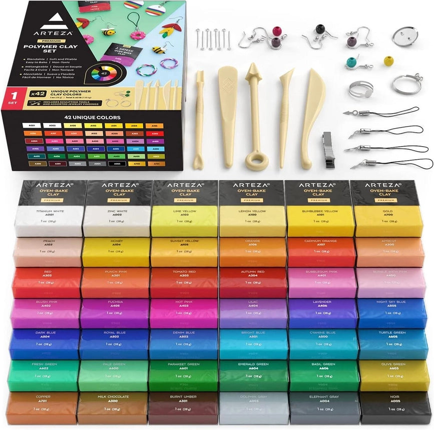 Arteza® Oven Bake Clay, Tools, & Accessories Set, 42 Colors