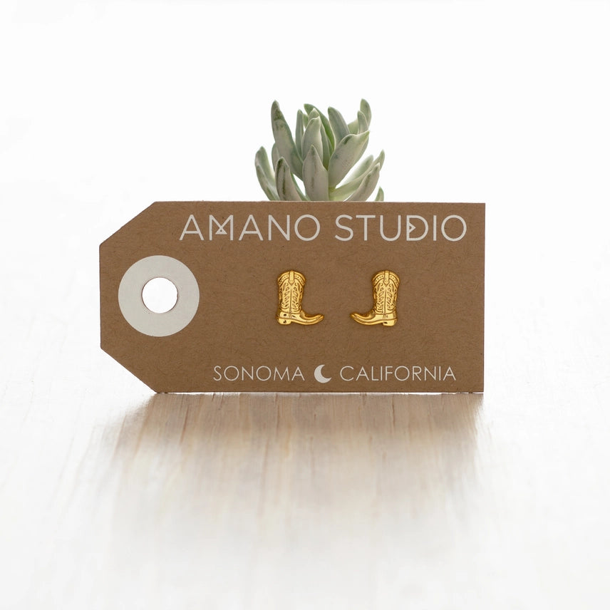 Cowboy Boot Stud Earrings