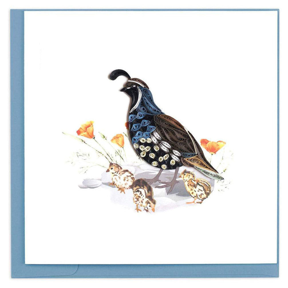 Quail + Chicks Quilling Card