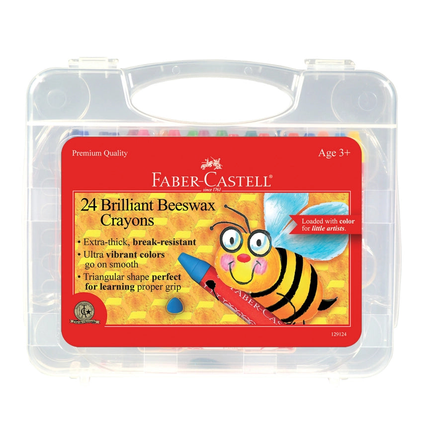 24 Brilliant Beeswax Crayons in Storage Case