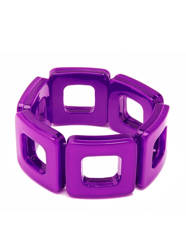 Square Elasticated Resin Pop Bracelet