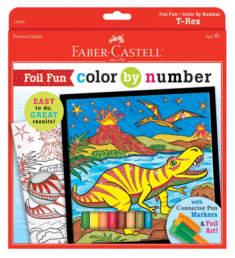 Marker Color By Number T-Rex Foil Fun Kit