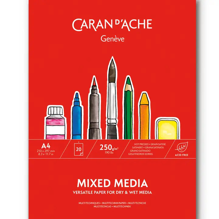 Caran d&#39;Ache Dessin / Carnet de croquis Technique mixte Cartes postales A4