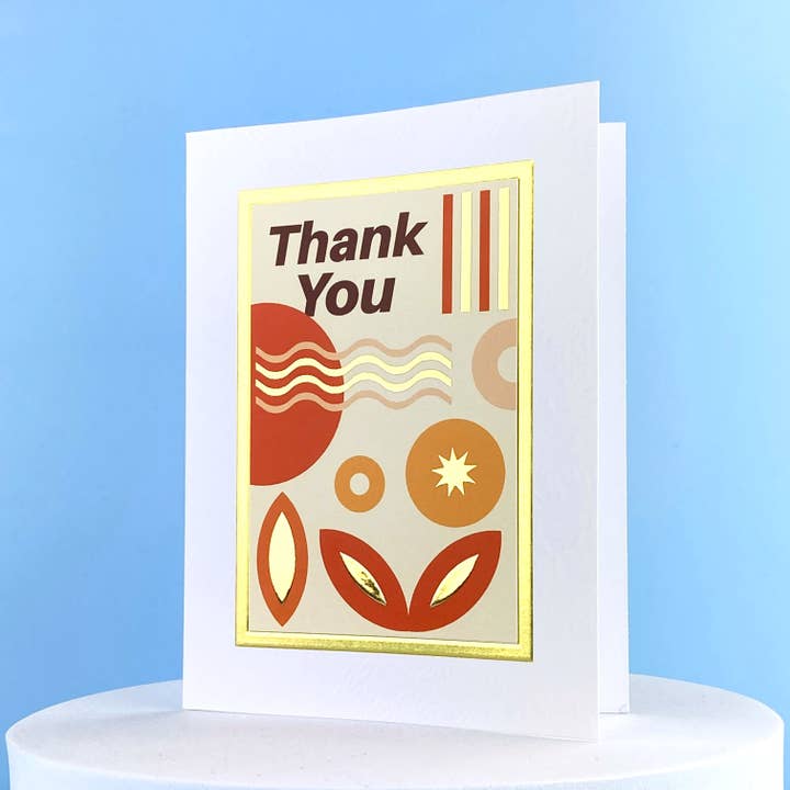 Retro Collage Thank You Greeting Card