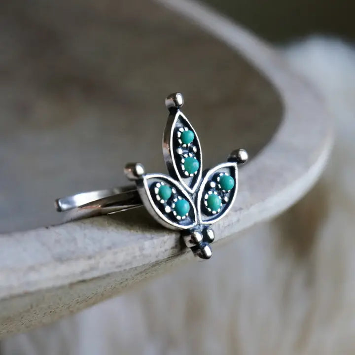 Cactus Flower Turquoise Ring