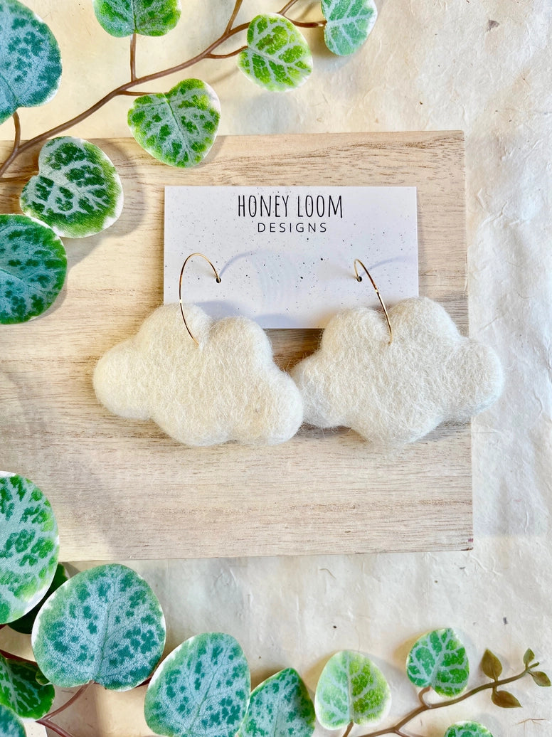 Cloud Felted Earrings