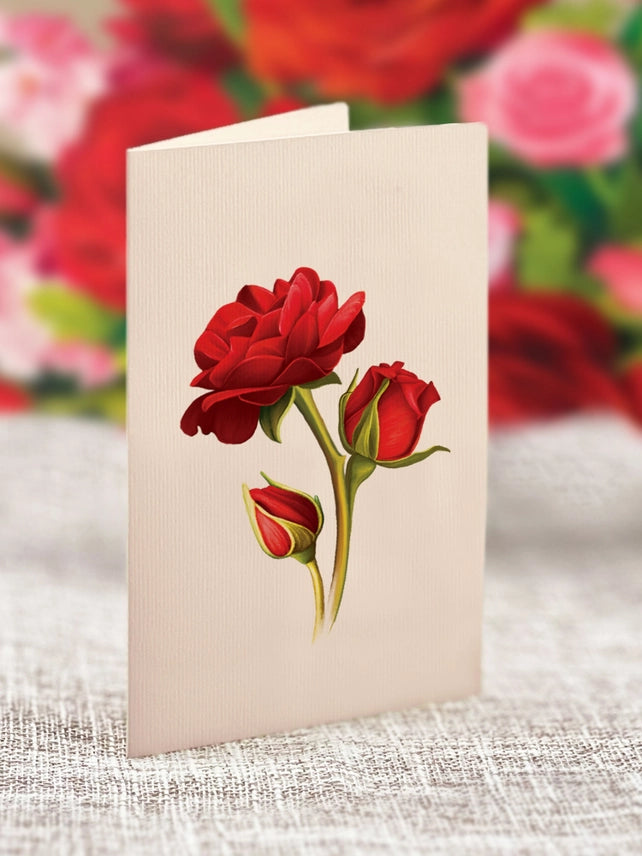 Blooming Roses Pop-Up Greeting Card