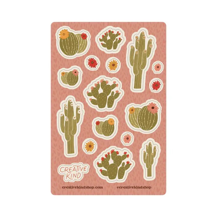 Spring Cactus Vinyl Stickers