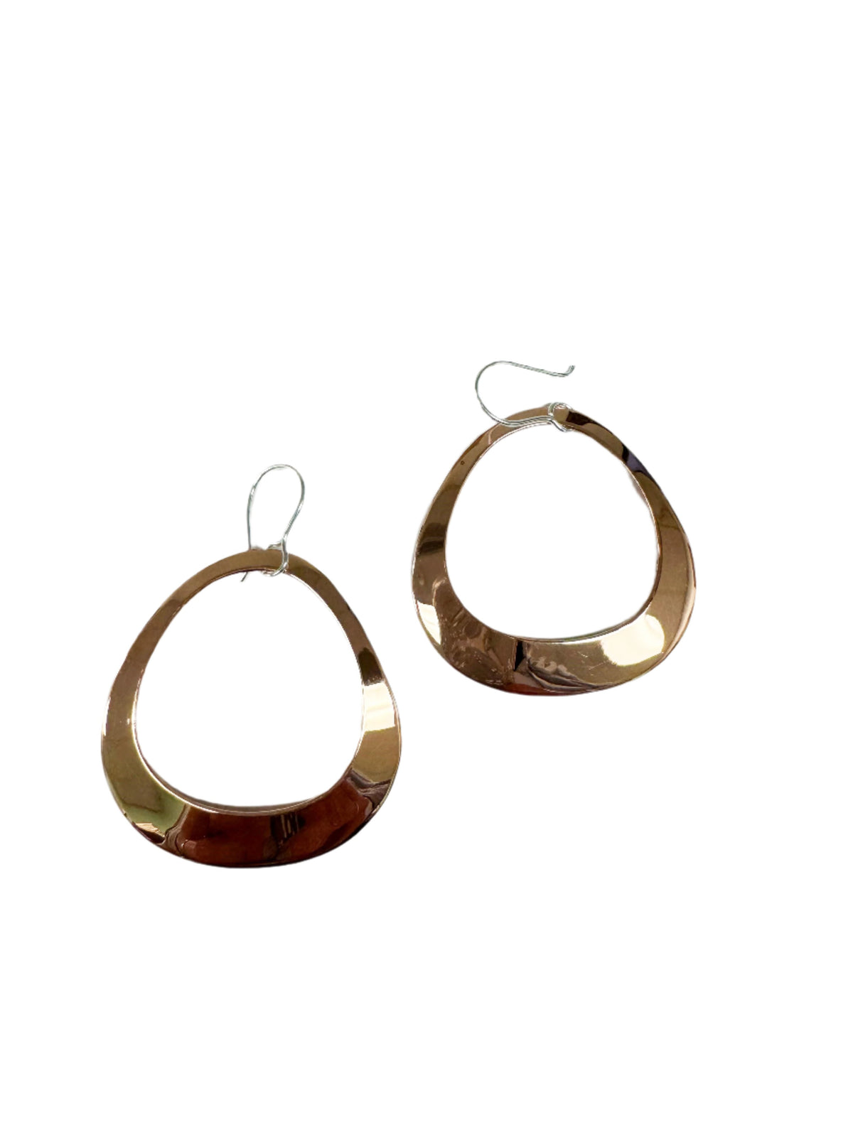 Copper Round Circle Dangle Earrings