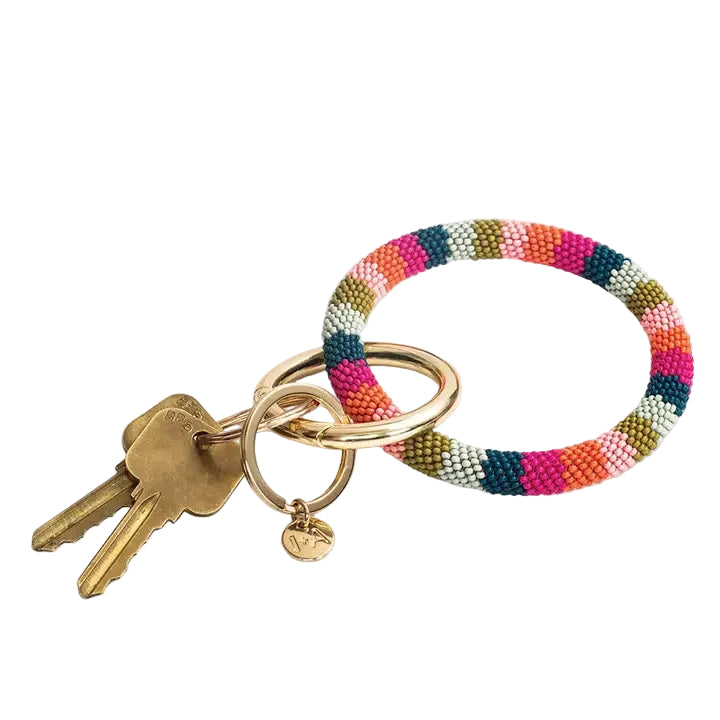 Chloe Stripe Rainbow Key Ring