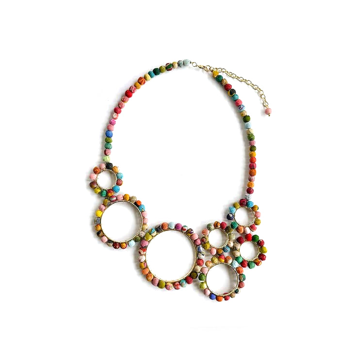 Kantha Spherical Necklace