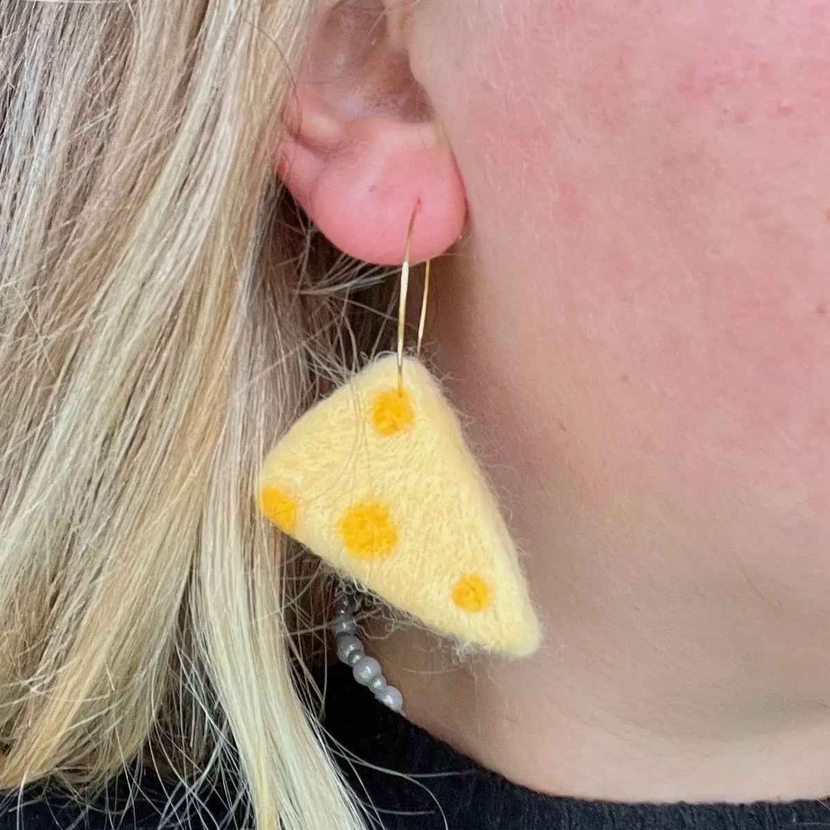 Swiss Cheese Felted Earrings