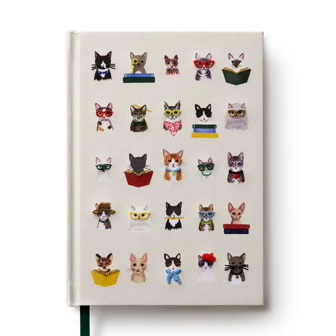 Studious Cats Embroidered Journal