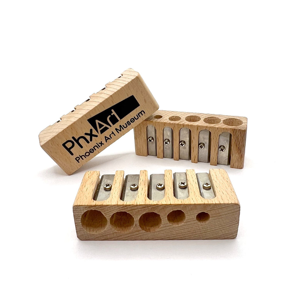 PhxArt 5 Hole Wood Pencil Sharpener