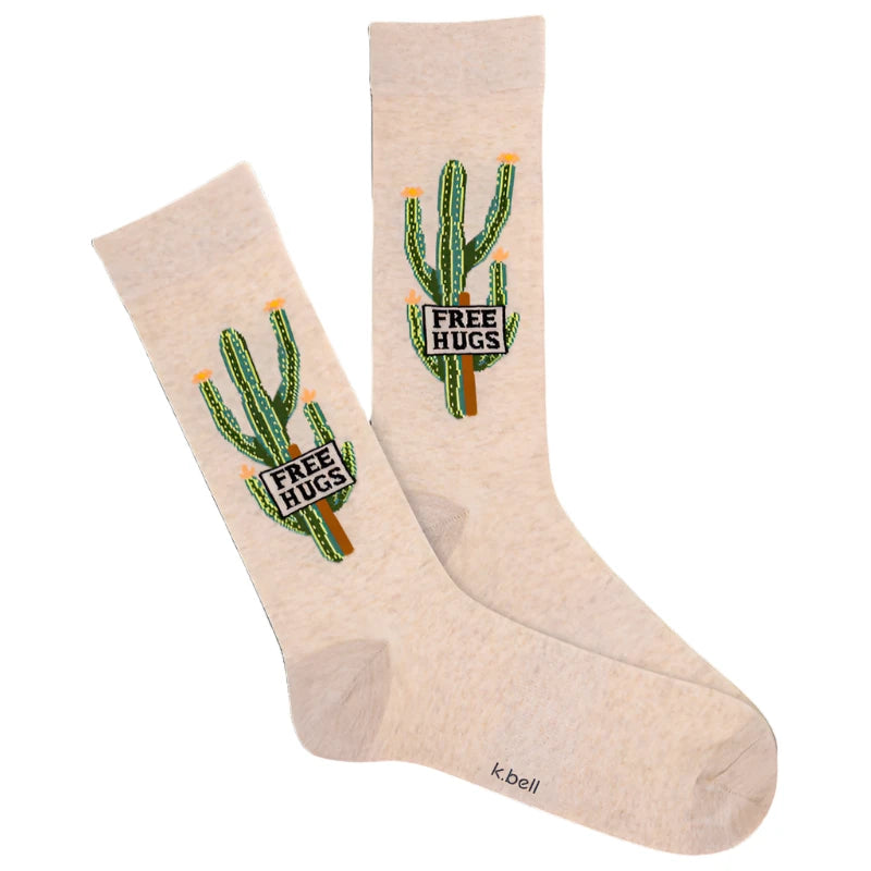 Cactus Free Hugs Crew Socks