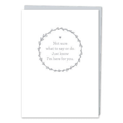 Not Sure What To Say Or Do Sympathy Card