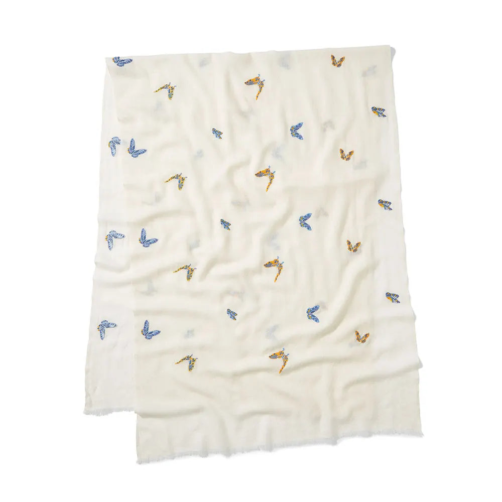 Qing Embroidered Butterflies Oblong Scarf