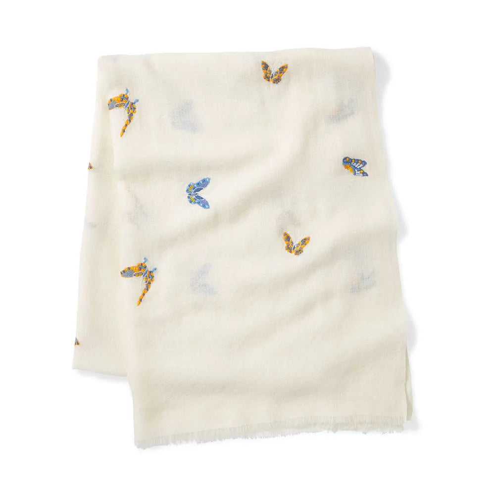 Qing Embroidered Butterflies Oblong Scarf