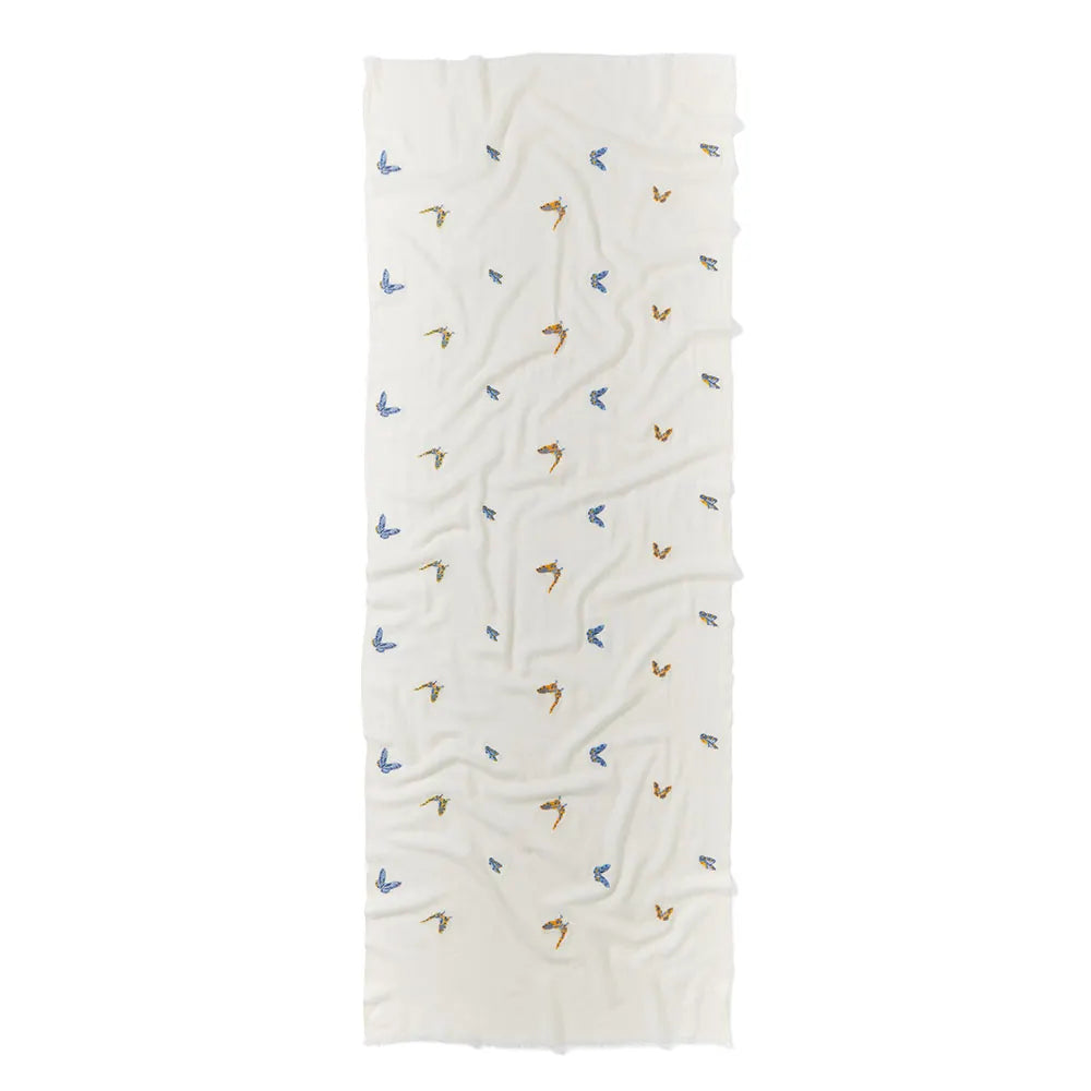 Qing Embroidered Butterflies Oblong Scarf