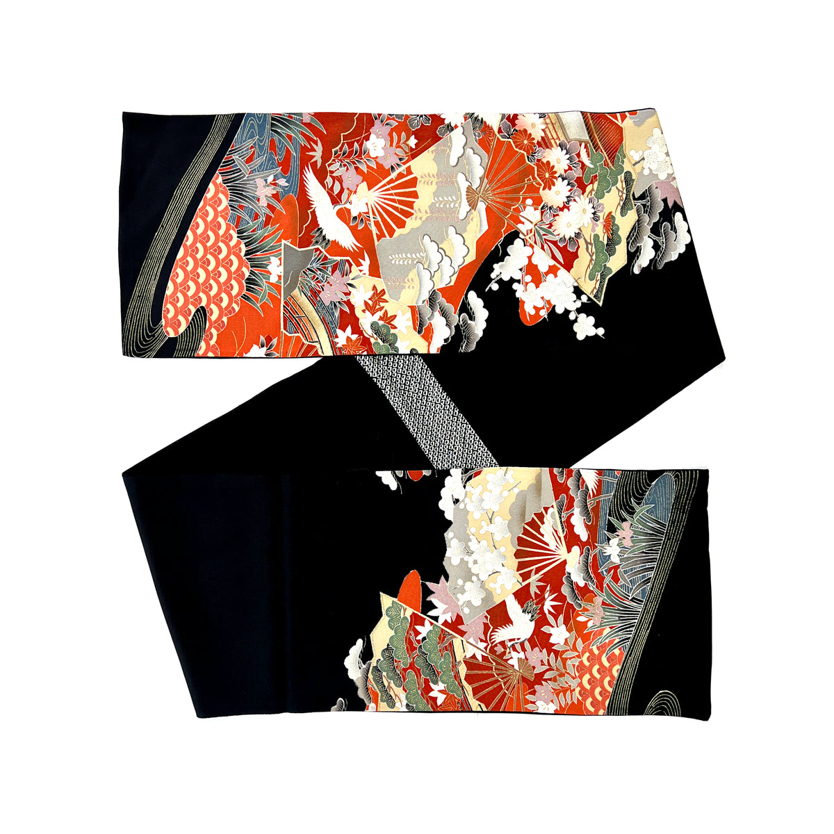 vintage Kimono Yuzen Large Écharpe