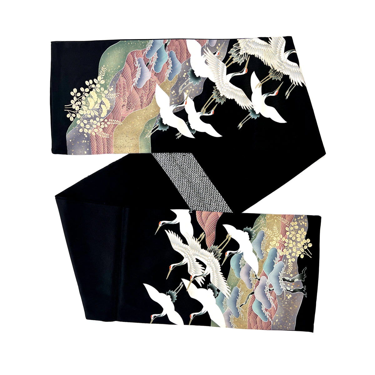 vintage Kimono Yuzen Large Écharpe