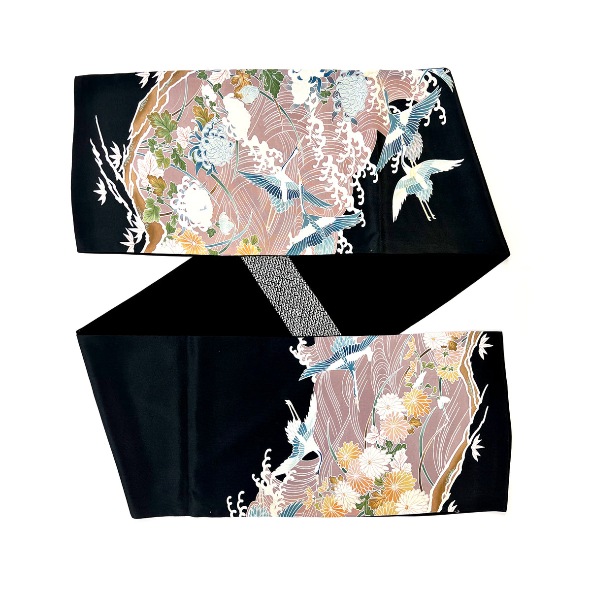 vintage Kimono Yuzen Large Écharpe