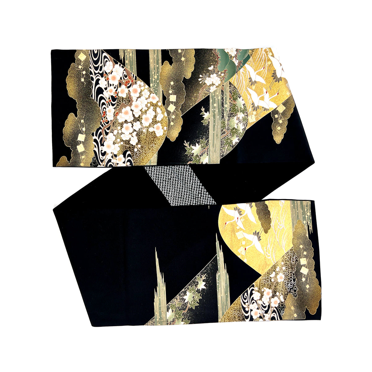 vintage Kimono Yuzen Large Écharpe
