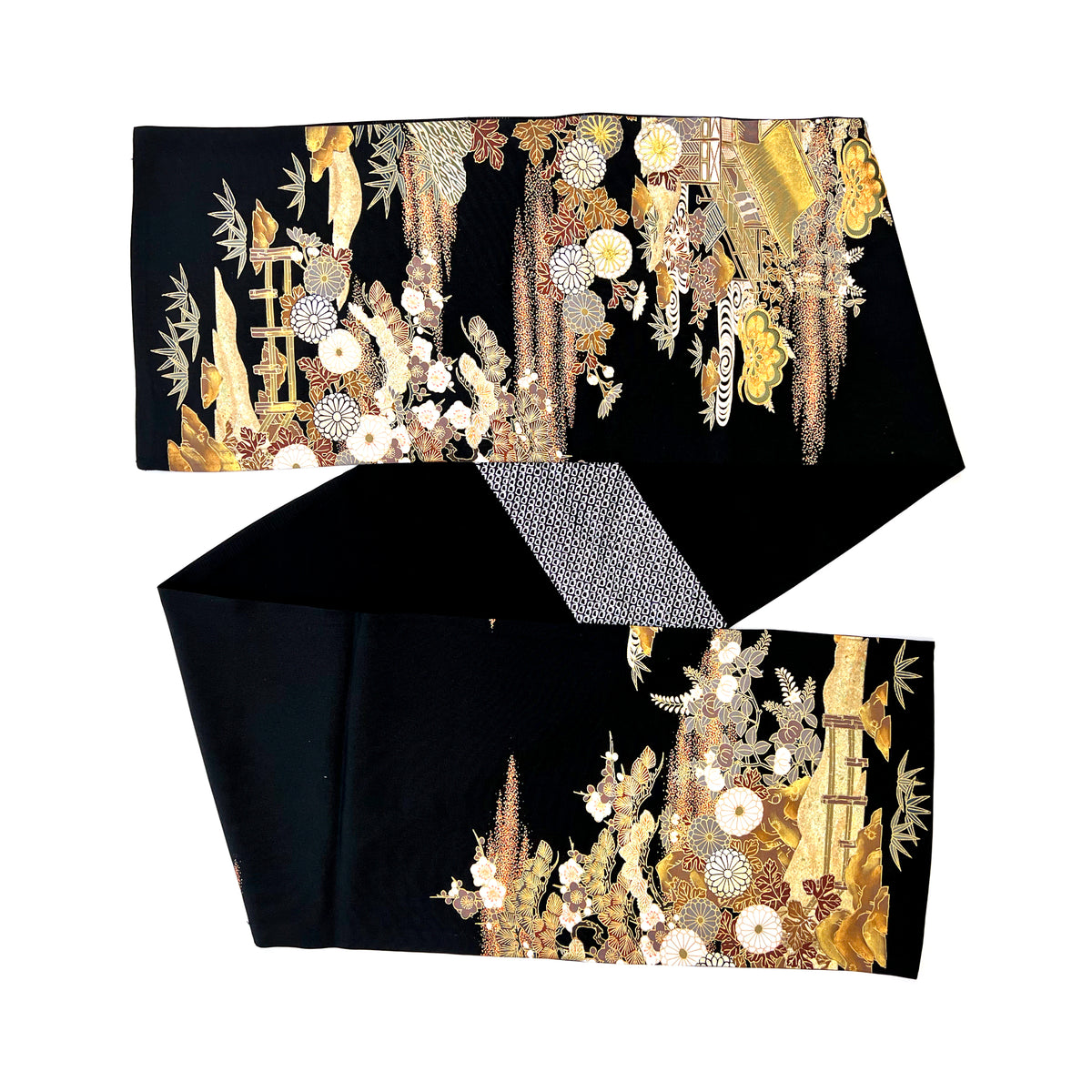 vintage Kimono Yuzen Large Écharpe