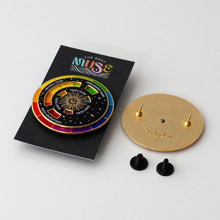 Interactive Color Wheel Spinner Enamel Pin