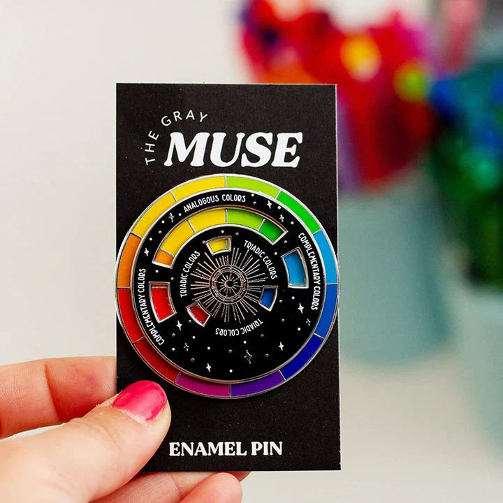Interactive Color Wheel Spinner Enamel Pin