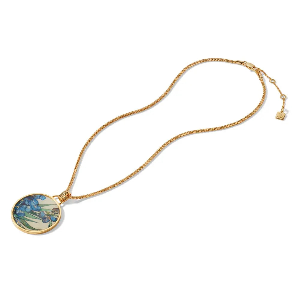 Van Gogh Irises Enamel Pendant Necklace