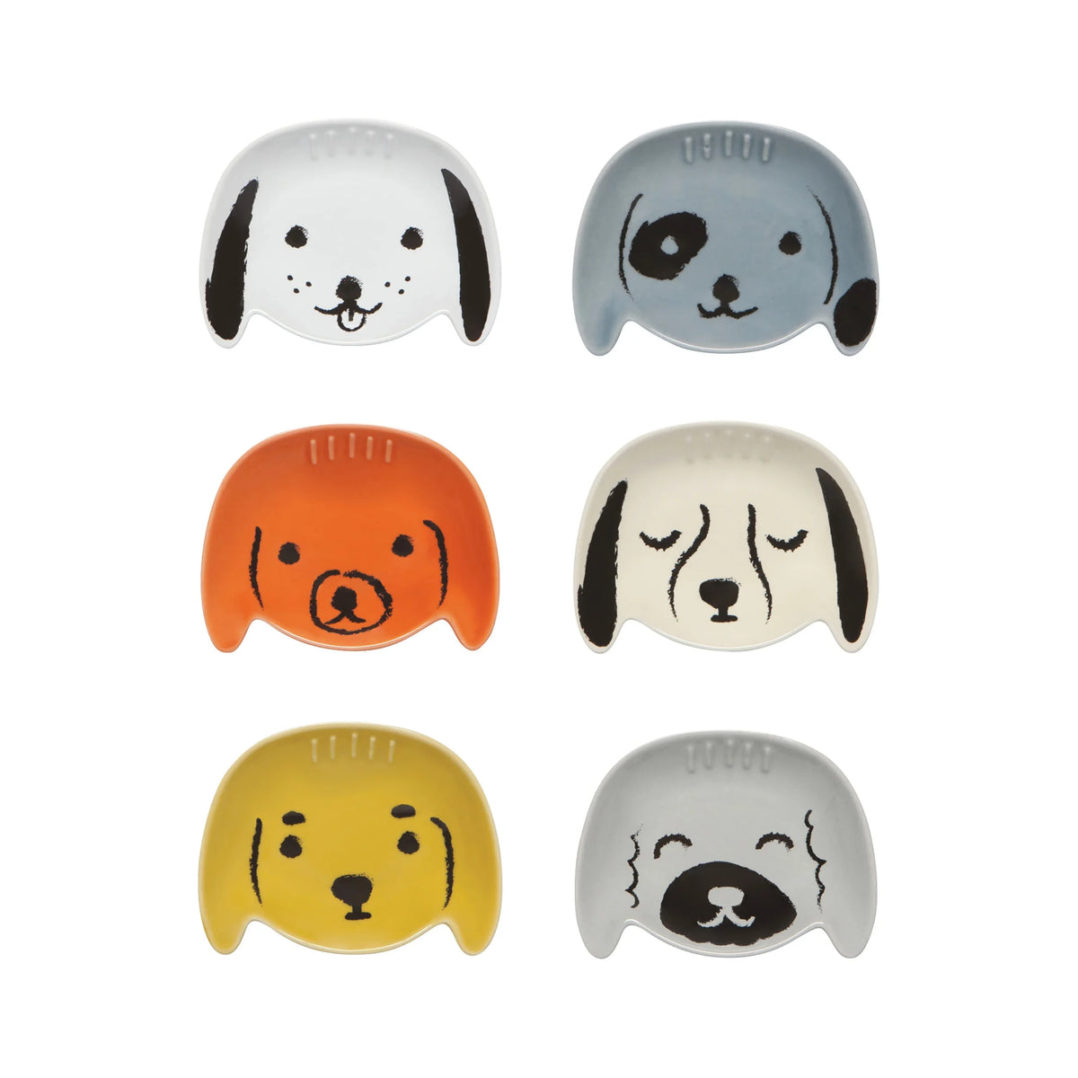 Puppy Love Shaped Pinch Bowls Set of 6