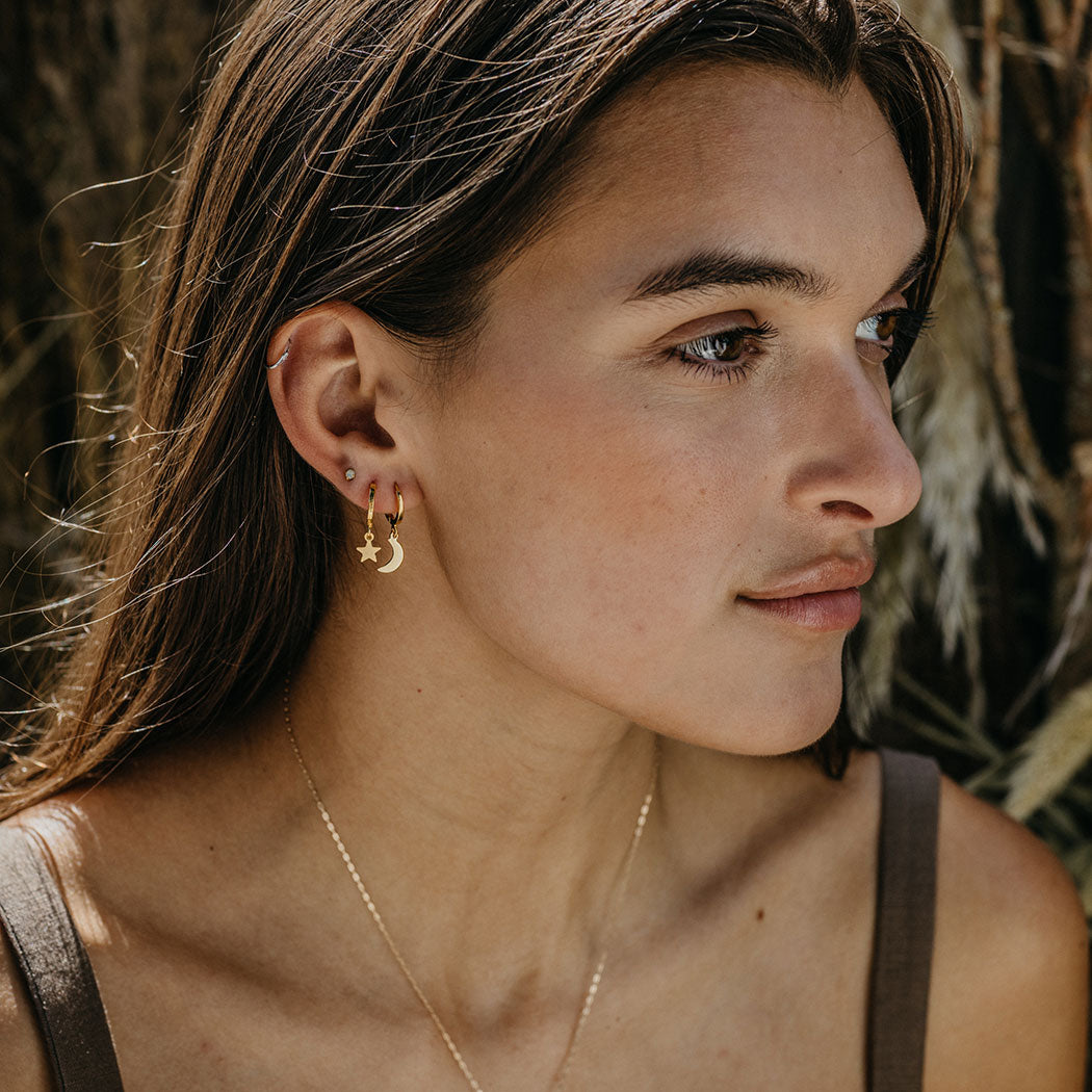 Boucles d'oreilles créoles ciel nocturne
