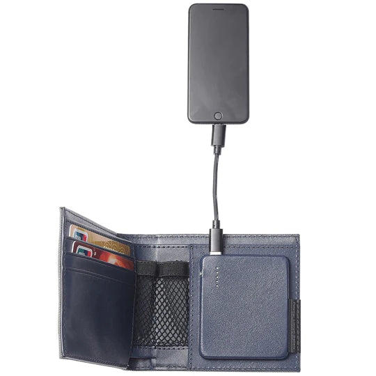 Rechargeable Power Bank Wallet + RFID Blocker