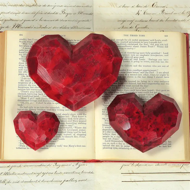 Faceted Soapstone Heart Paperweight