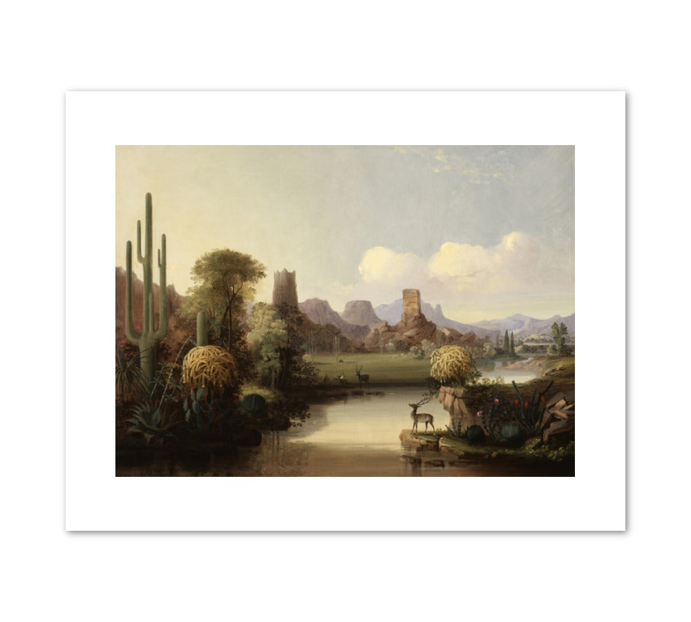 John Mix Stanley Chain of Spires along the Gila River Custom Print–  Phoenix Art Museum