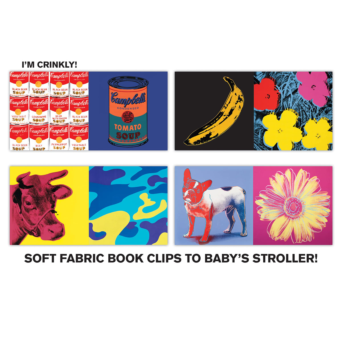Warhol Crinkle Fabric Stroller Book