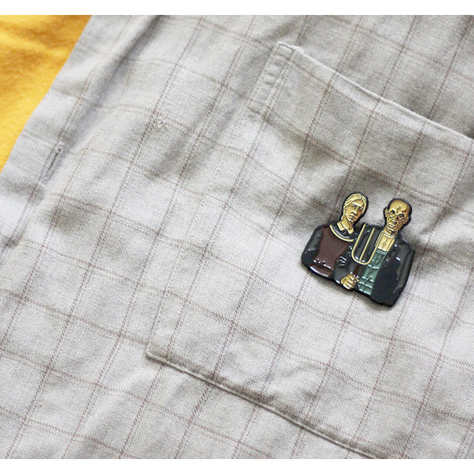 American Gothic Grant Wood Enamel Pin