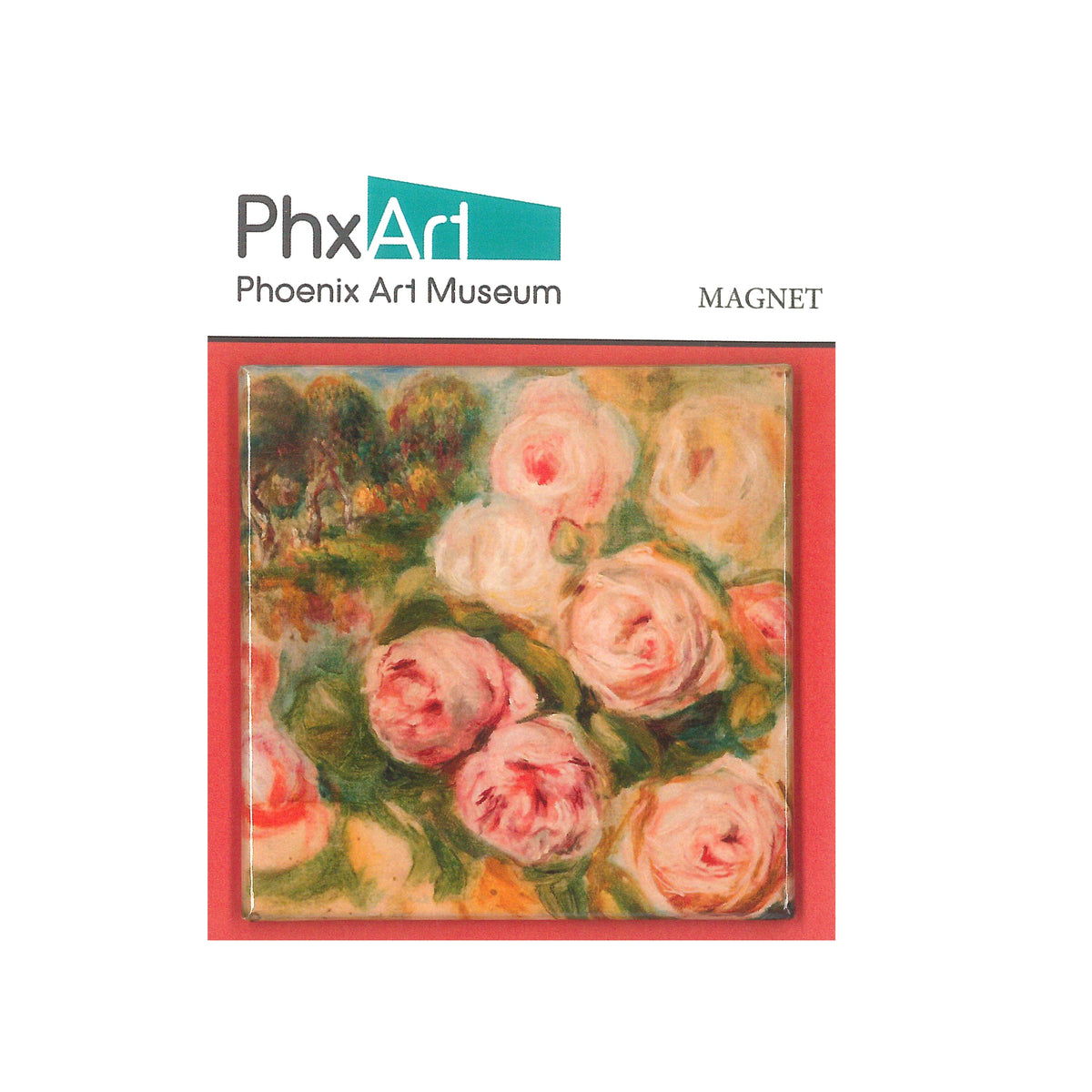 Renoir &quot;Roses and Landscape&quot; Magnet on Card