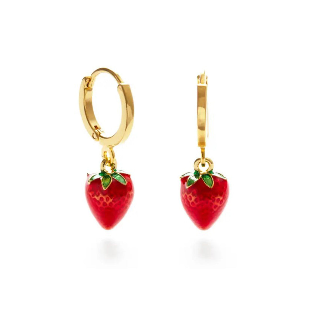 Strawberry Huggie Hoop Earrings