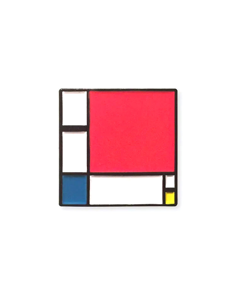 Composition II in Red, Blue, and Yellow Enamel Pin