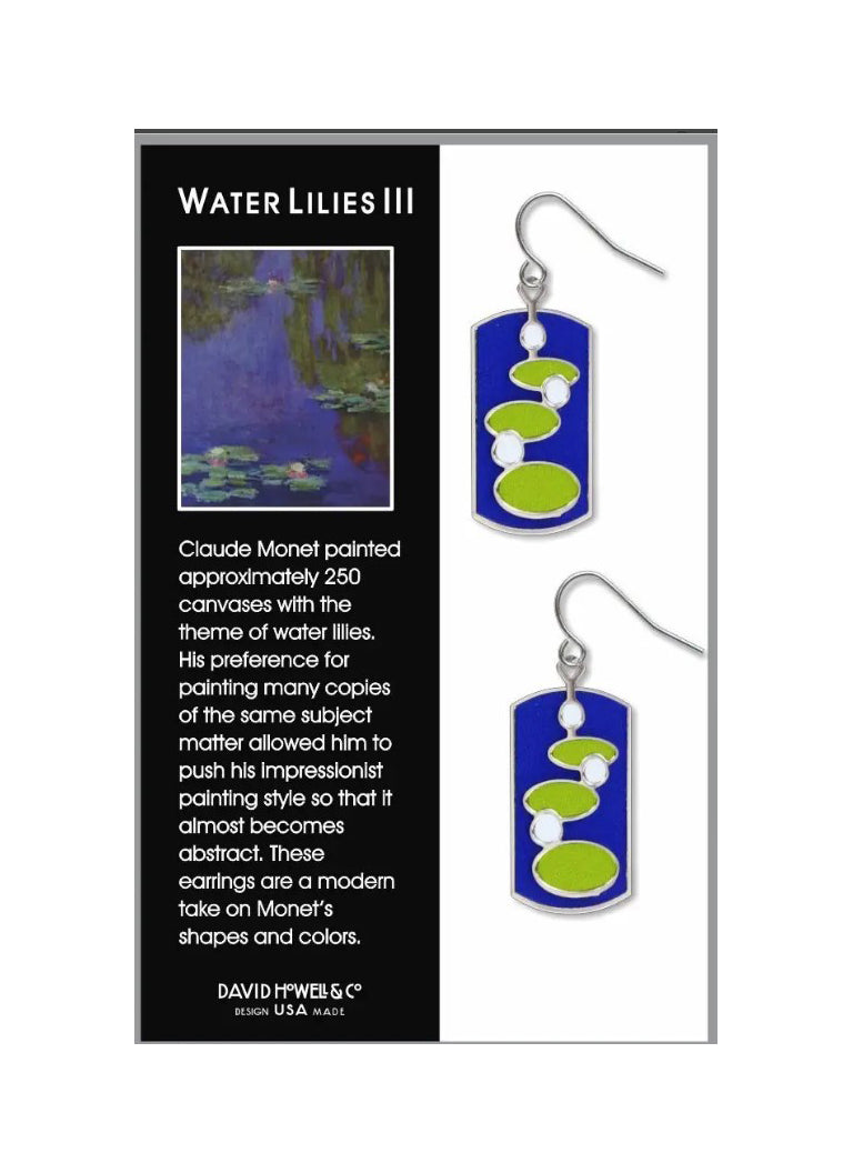 Abstract Water Lilies III Earrings